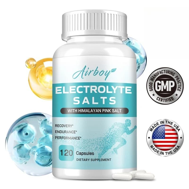 Electrolyte Salt Capsules - Boost Endurance Muscle Recovery Mento Focus, Electrolyte Supplement for Rehydration