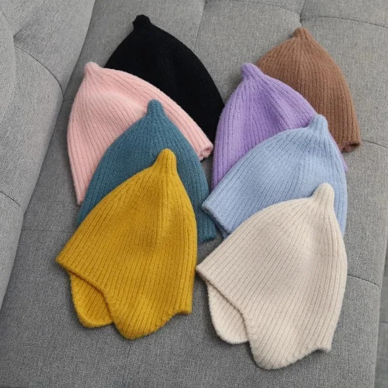 Baby Ear Protection Kids Knit Hat Soft Warm Baby Bonnet Cap for Girls Boys Newborn Earflap Beanies Infant Photography Props