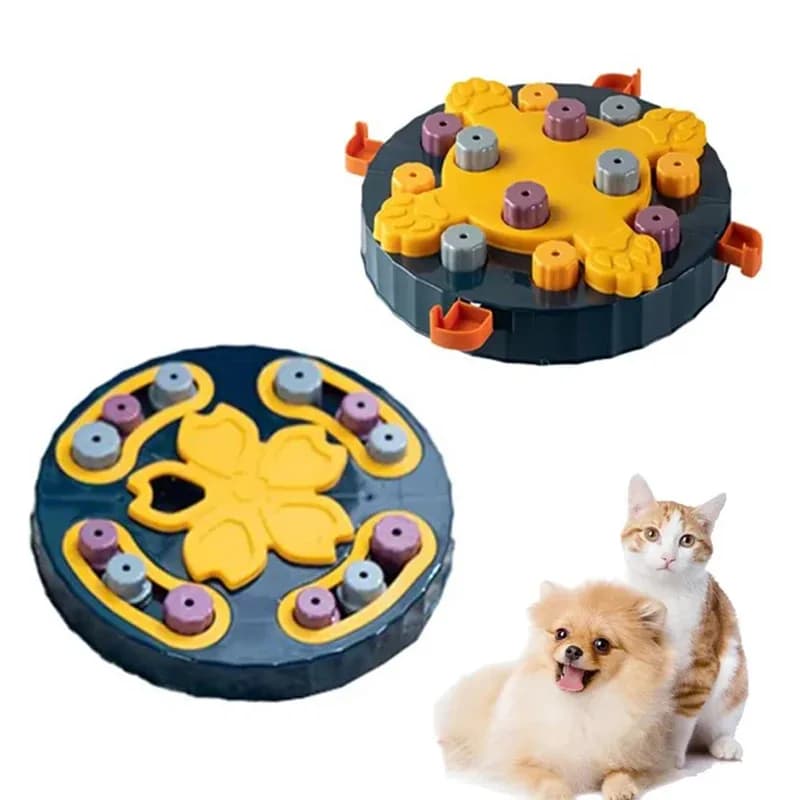 Giochi Interattivi per Gatti e Cani, Ciotola Dispenser di Cibo Antiscivolo, Giochi di Stimolazione Mentale e Addestramento IQ