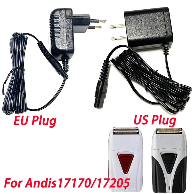 Caricabatterie a 2 poli EU US Plug per Andis 17170 17205 rasoio elettrico rasoio Trimmer adattatore di alimentazione parti del cavo di ricarica professionale