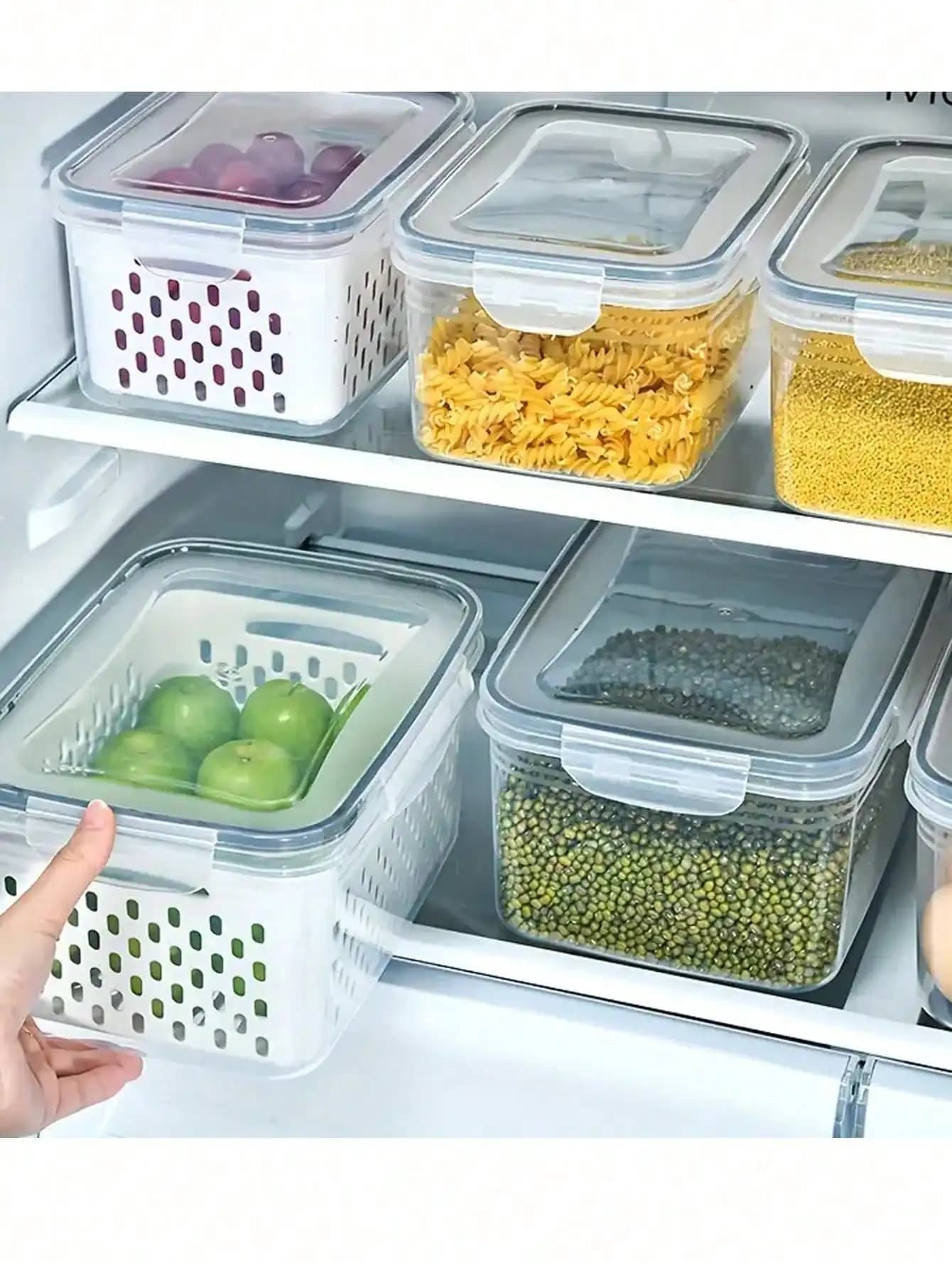 Contenitori per alimenti ermetici premium da 6 pezzi - Organizzatori da cucina riutilizzabili e sicuri per il congelatore a prova di perdite per la preparazione dei pasti