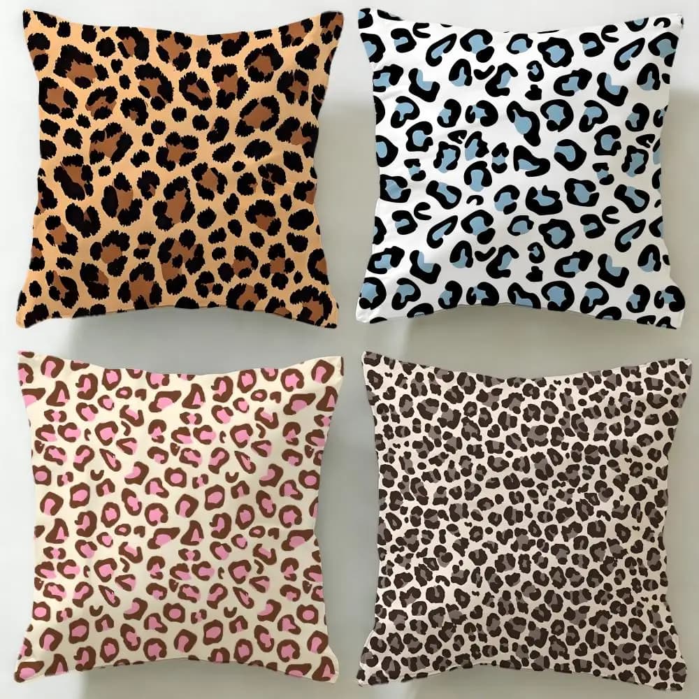 Fodera per cuscino con motivo leopardato, morbida e facile da lavare – versatile per divano, letto, viaggi e ufficio