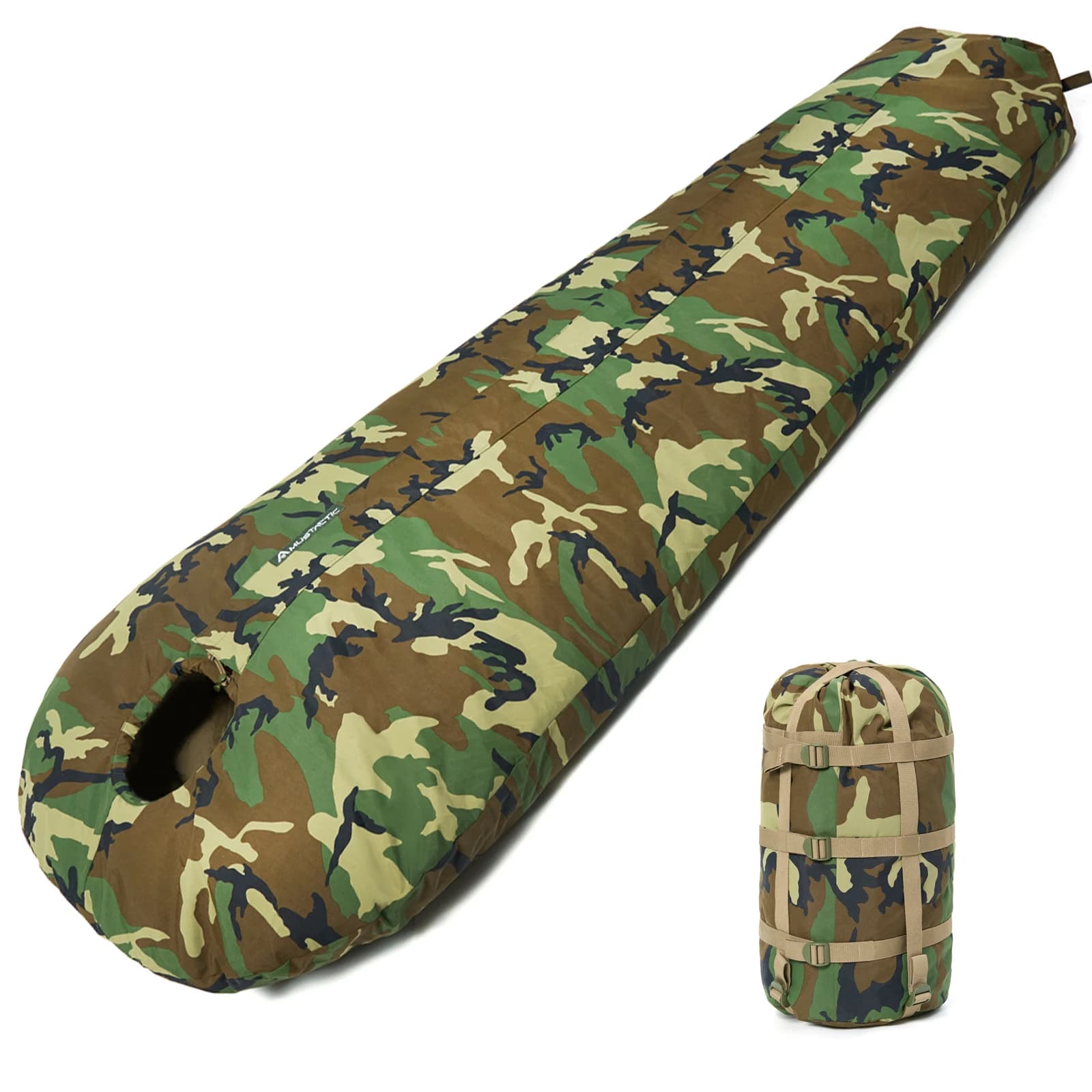 Military modular shackle Akmax GM 2.0 with bivouac cover for cold climates, Woodland