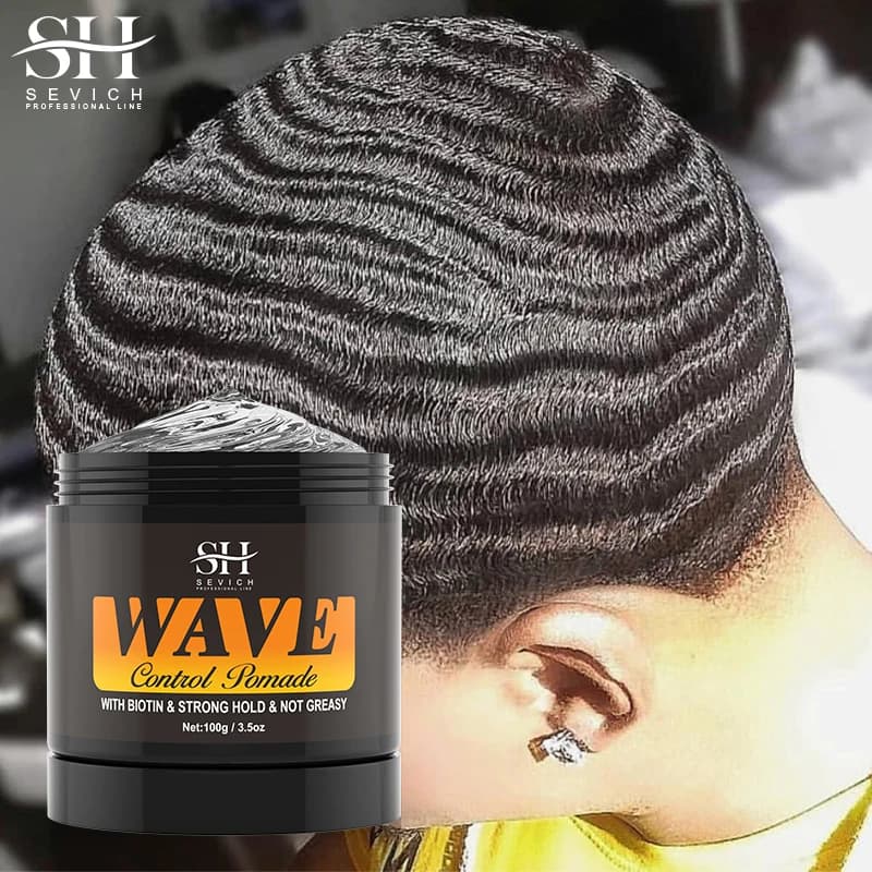 Pomata anti-perdita di capelli Styling Cera nutriente per ricci uomo nero Forte tenuta 360 Onde Stile a strati Gel per capelli con controllo dei bordi