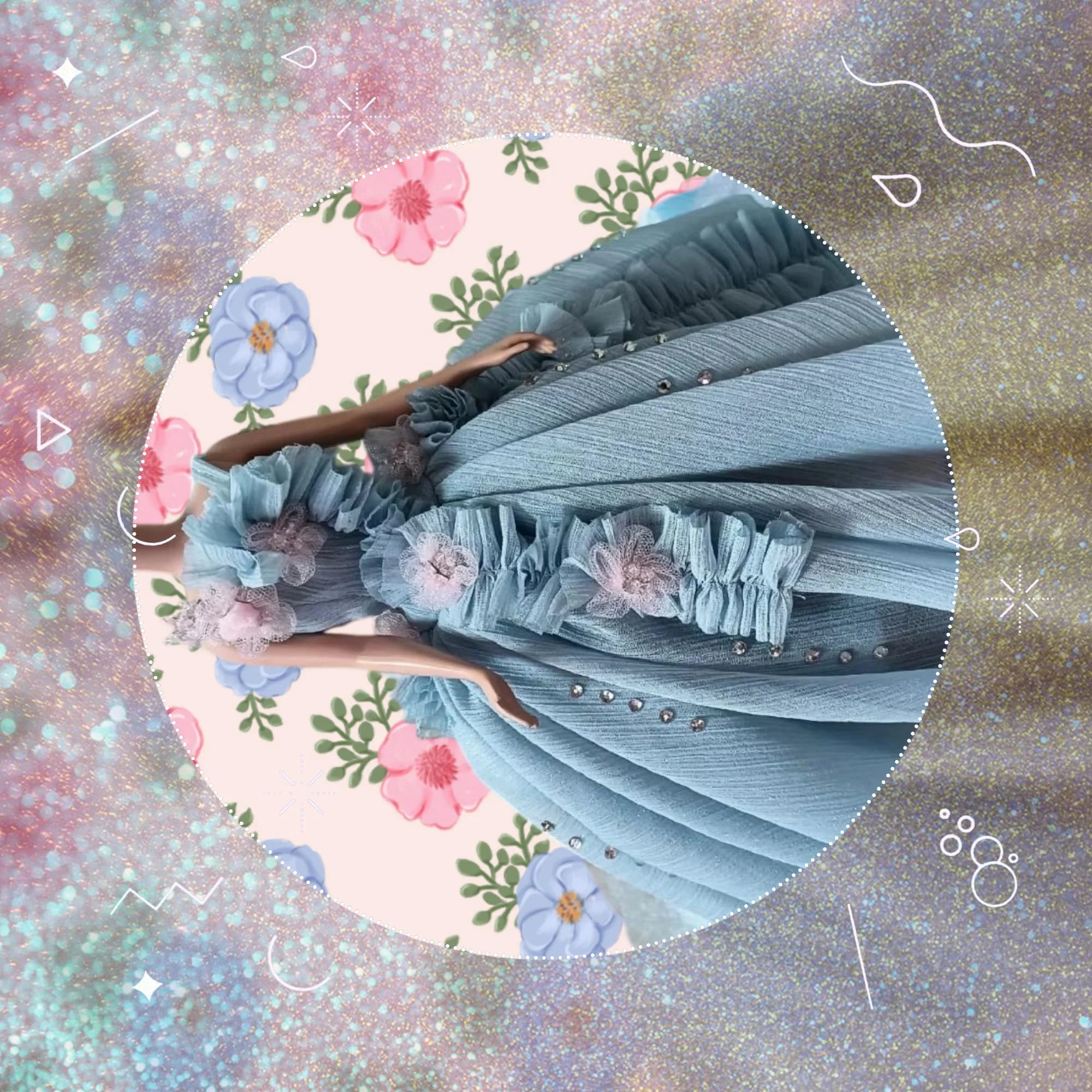 【Clothing Only】Handmade 1/6 Scale Elegant Retro Evening Gown Fit fr/ MIZI/ st/ Mengfan/ pp /Supermodel Action Figure Body