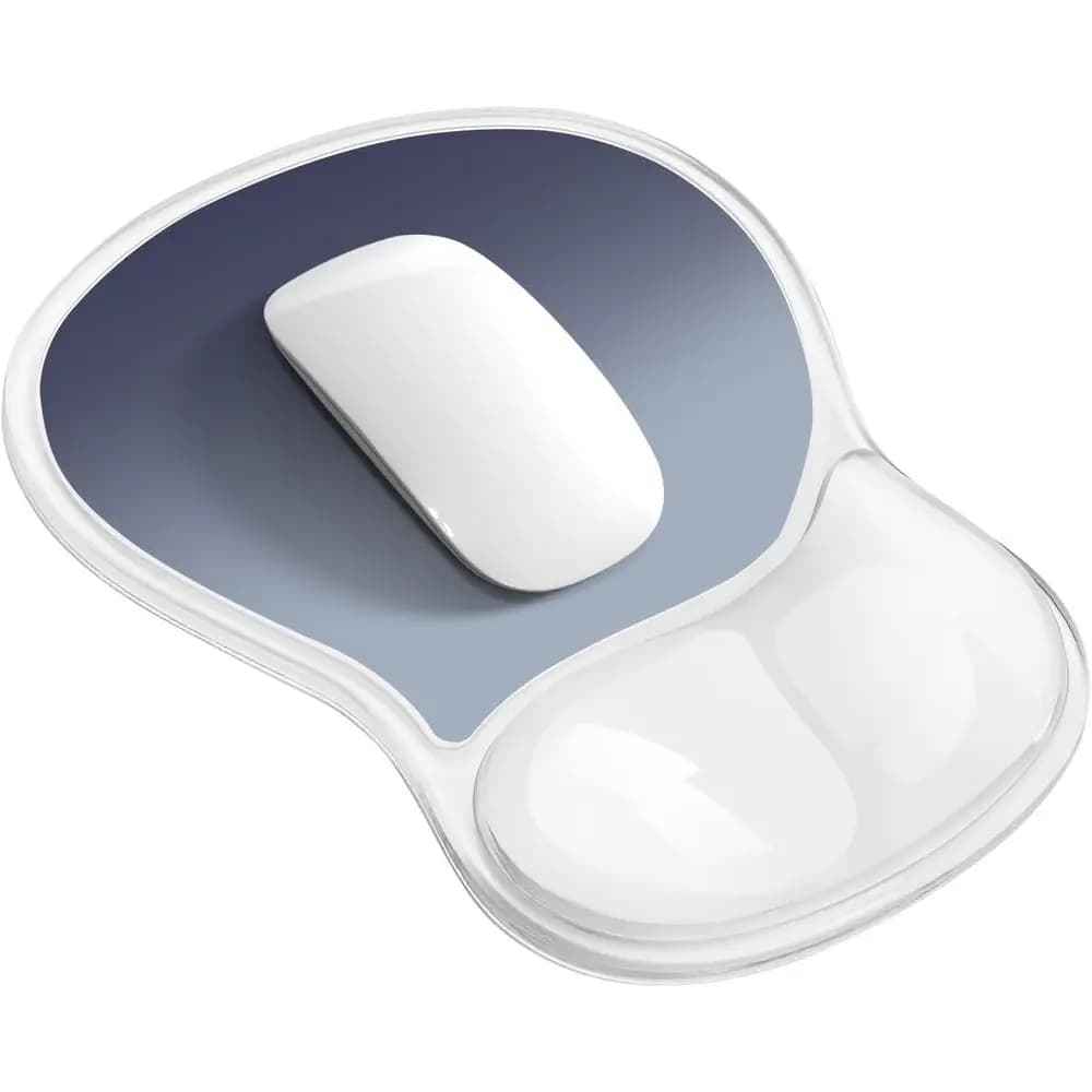 Tappetino per mouse ergonomico con poggiapolsi in gel e base antiscivolo per una digitazione confortevole e sollievo dal dolore - Gradiente nero trasparente