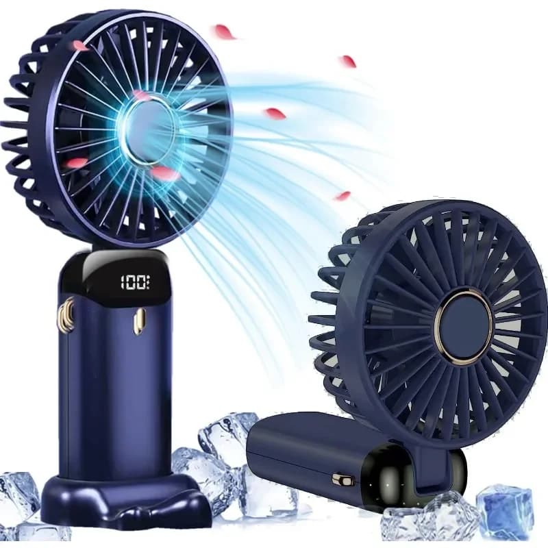 Piccolo dispositivo di raffreddamento Mini ventilatore Maniglia pieghevole Regolatore ventola Supporto portatile per telefono cellulare Display batteria dedicato alla scrivania estiva