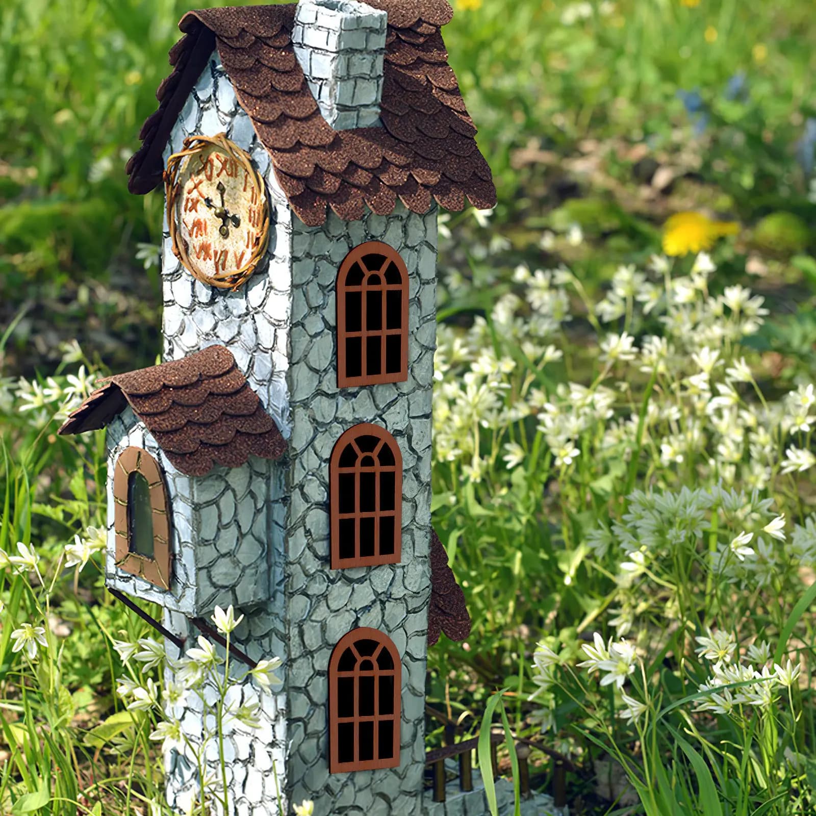 50Pcs Miniature Fairy Door Window Set Unfinished Wood DIY Fairy Garden Accessories Craft Dollhouse Accessories