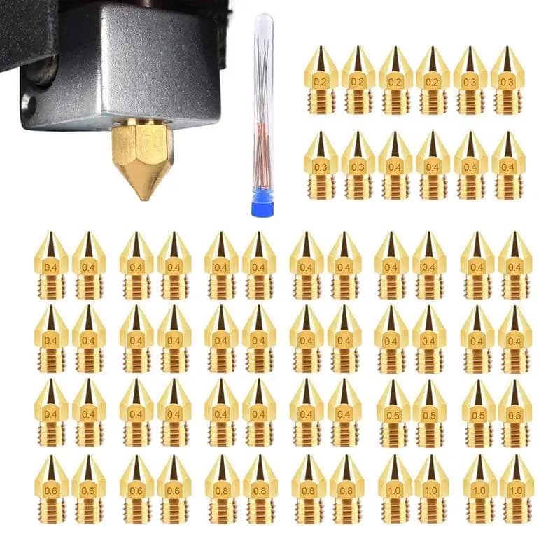 3D Printer Nozzle Tool Brass nozzle 70 pieces 3D Printer nozzles Flexible hotend nozzles with tools for home users Business