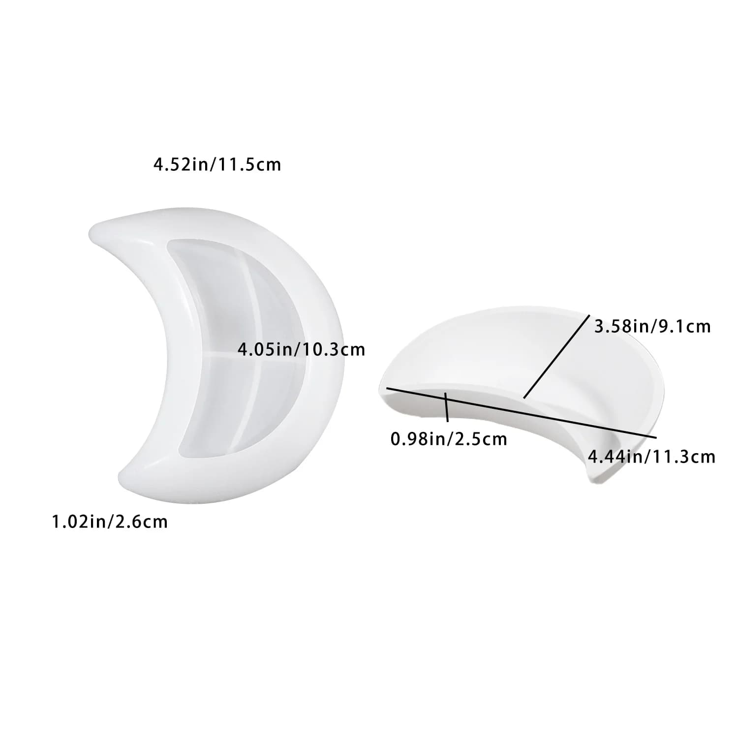 Stampo in silicone per resina epossidica fai da te, creativo, a forma di luna, per piatto, vassoio, portafrutta, contenitore.
