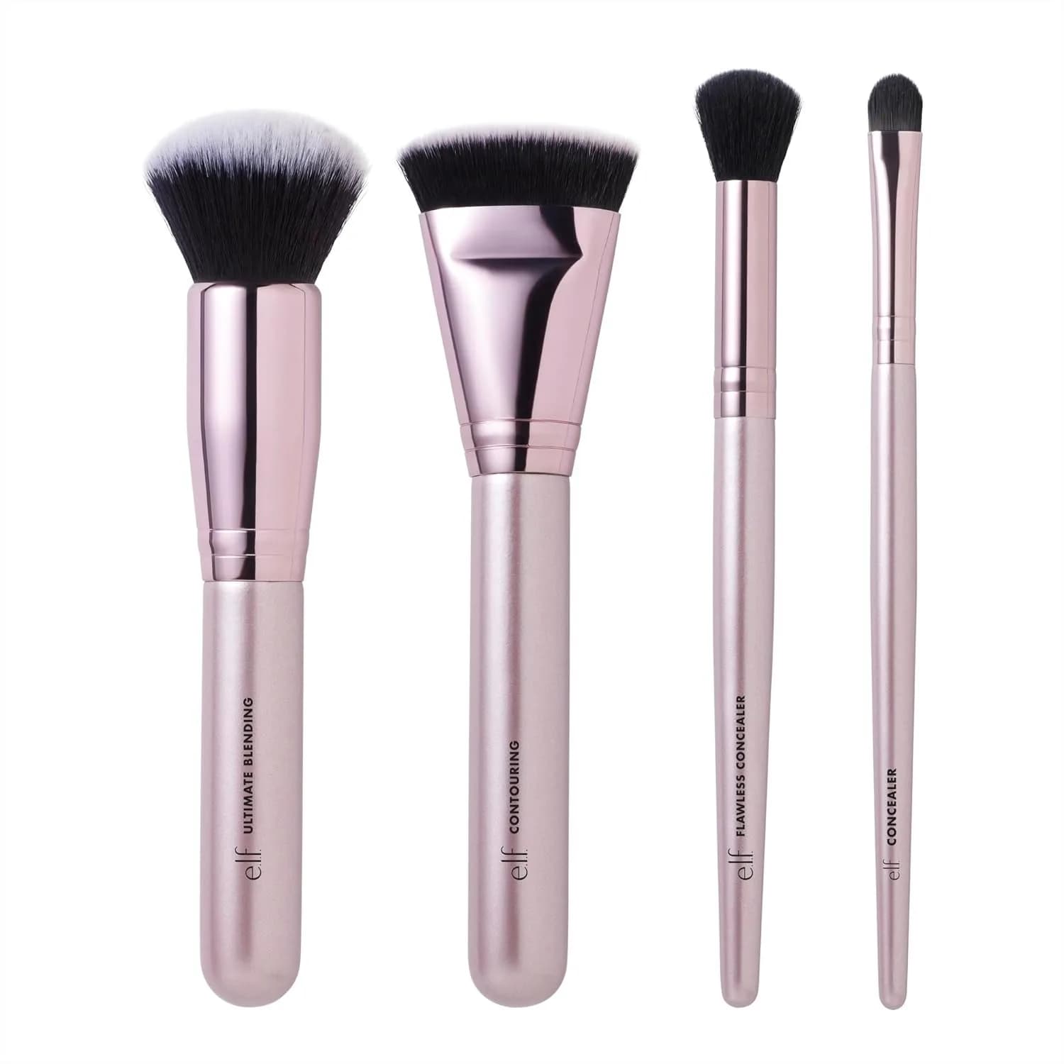 Set di 4 Pennelli per il Trucco, Pennelli per Fondotinta e Correttore, Kit di Pennelli per il Viso Vegani e Cruelty-Free