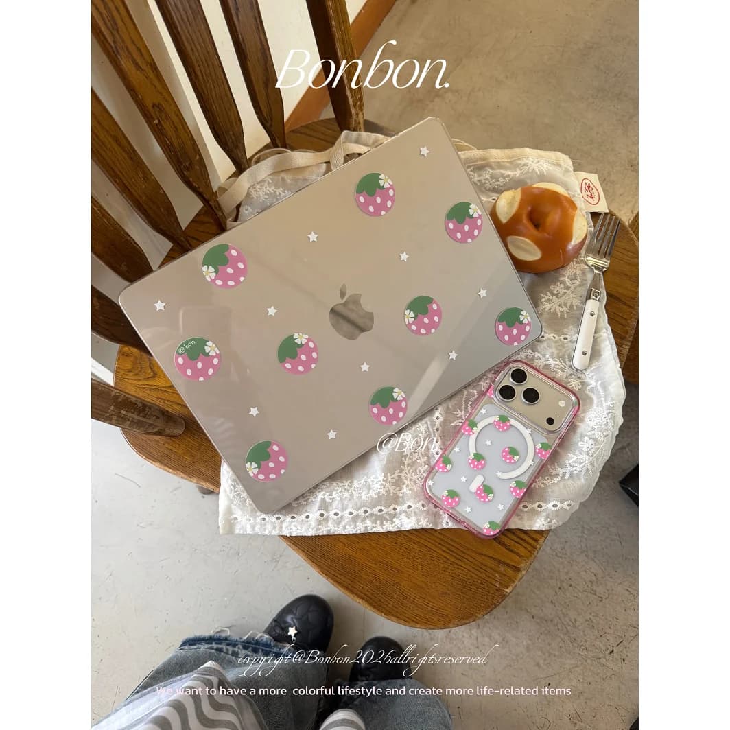 Polka Dots Strawberry Laptop Case for Macbook Air 13.6 M4 15 M3 Hard Cover for Mac Book Neo 2026 Pro 13 M1 M2 14 16 Sleeve Cover