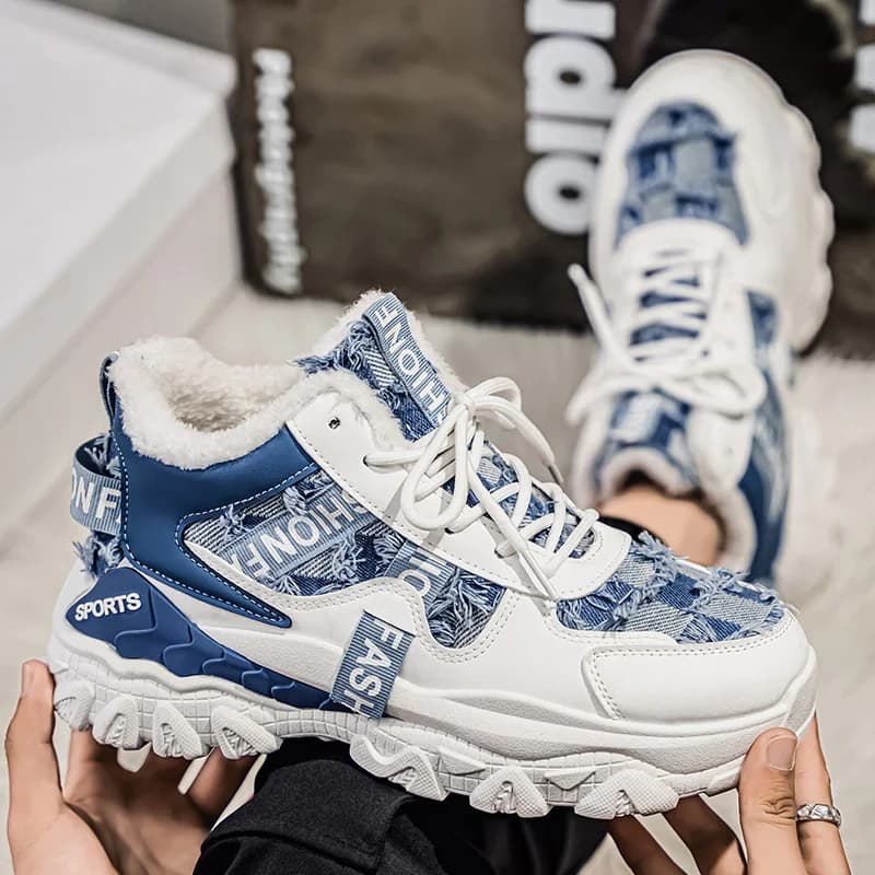 Nuove scarpe da trekking impermeabili uomo sneakers invernali da esterno per uomo stivali da neve stivali da neve da montagna in peluche scarpa da jogging per turismo all'aperto