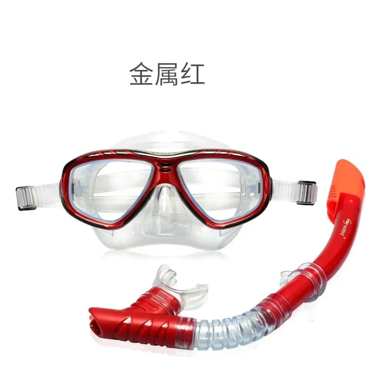 Maschera Subacquea Professionale Integrale a Due Pezzi con Snorkel Semi-secco e Lenti Grandi