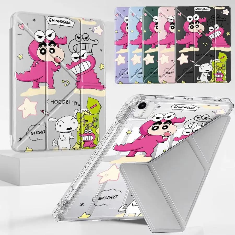 Crayon Y-Fold Holder Cover Tablet Case For iPad Pro 2025 Pro 11th 10th 9th 8th 7th 12.9inch Mini 6 7 Air 4 5 M3 M2 1 2 M4 11inch