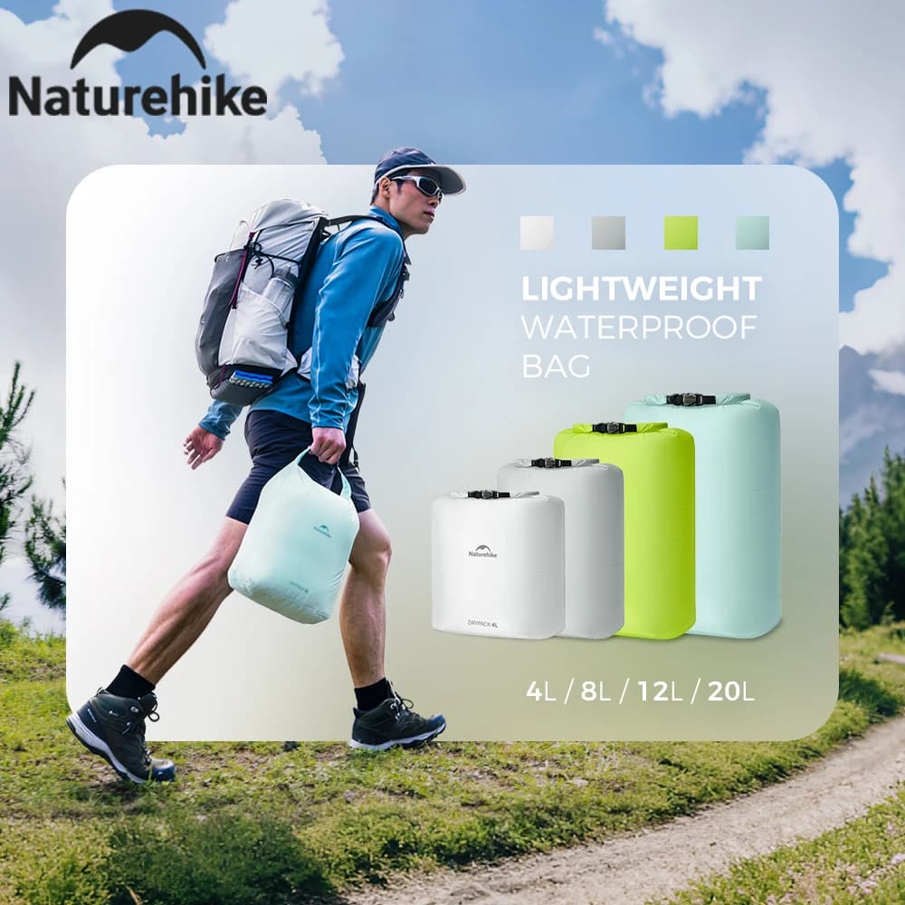 Naturehike 2026 Large New Outdoor Ultralight Roll Top PU2000+ Waterproof Storage Bag Picnic Camping Drinking Water Storage Bag