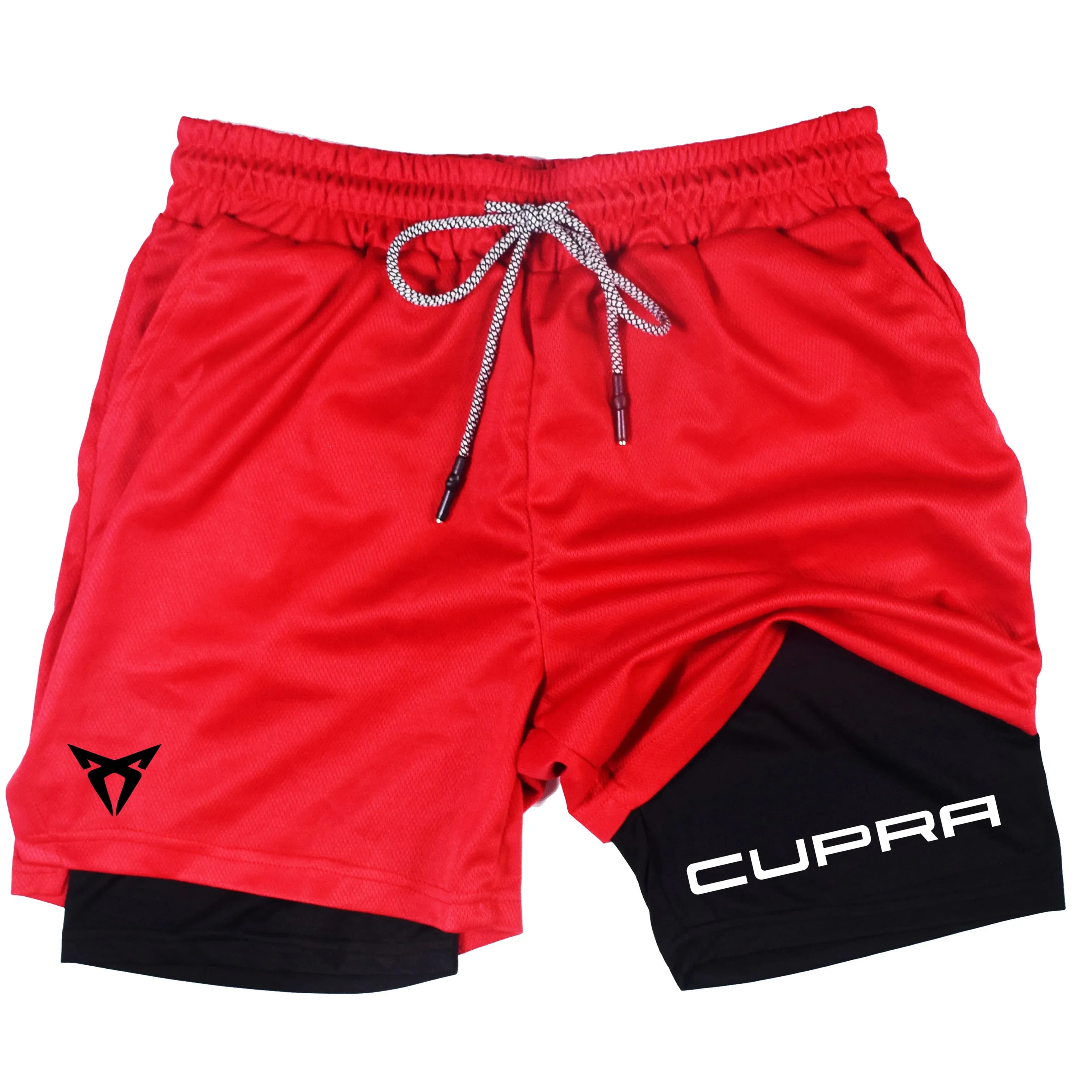 Pantaloncini sportivi due in uno da uomo Pantaloncini casual traspiranti rapidi a doppio stratoAbbigliamento sportivo da corsa estivo