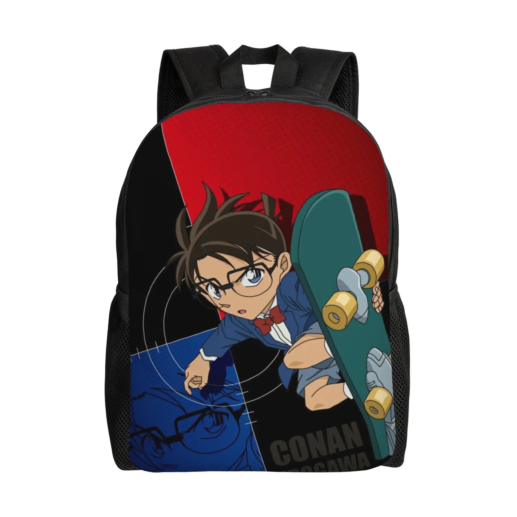 Custom Funny Detectived Anime Conan Backpacks for Women Men Water Resistant College School Bag Printing Bookbags