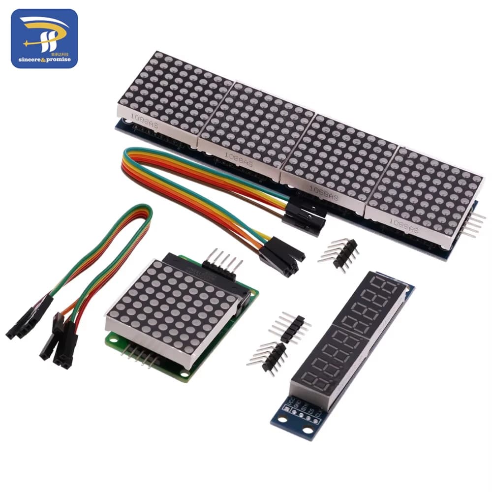 MAX7219 Point matrix module Microcontroller module Control module Display module 4 in one with 5P line for Arduino