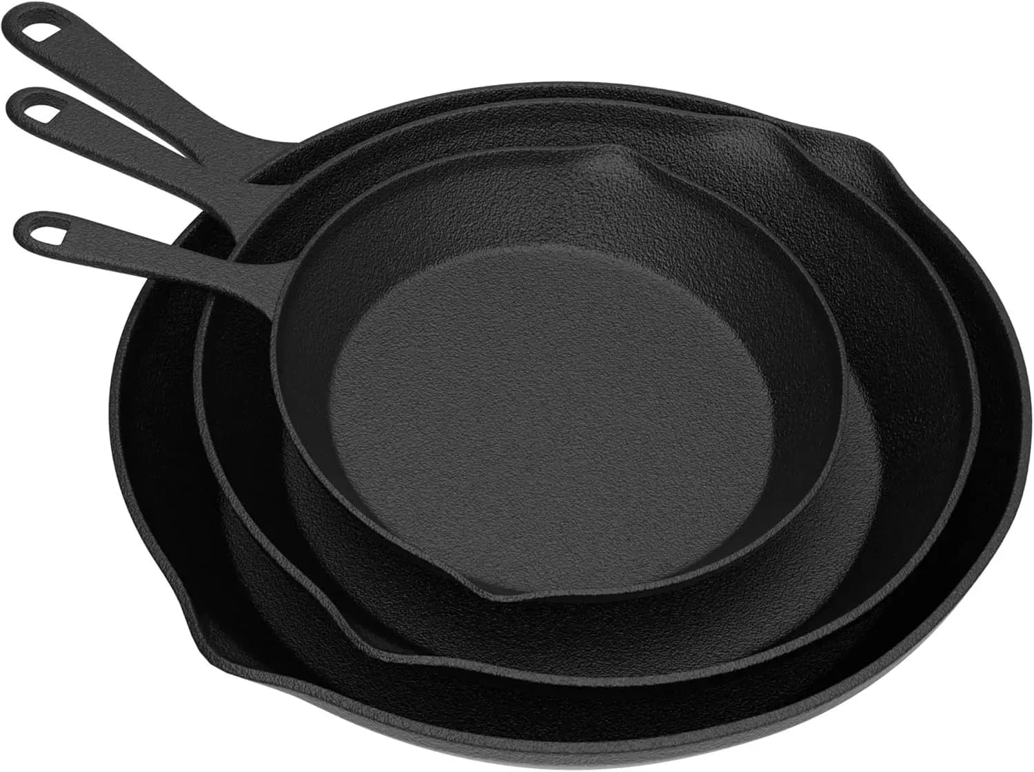 Set of Pretreated Cast Iron Leaf - 3 Pieces with Sizes of 10, 8 and 6 Inches