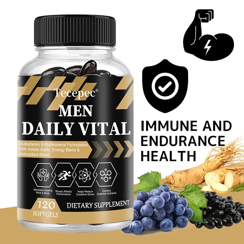 Integratore Multivitaminico e Minerale Quotidiano per Uomini, 22 Nutrienti Essenziali, Supporta Energia, Resistenza, Sistema Immunitario, Salute del Cervello e dei Muscoli