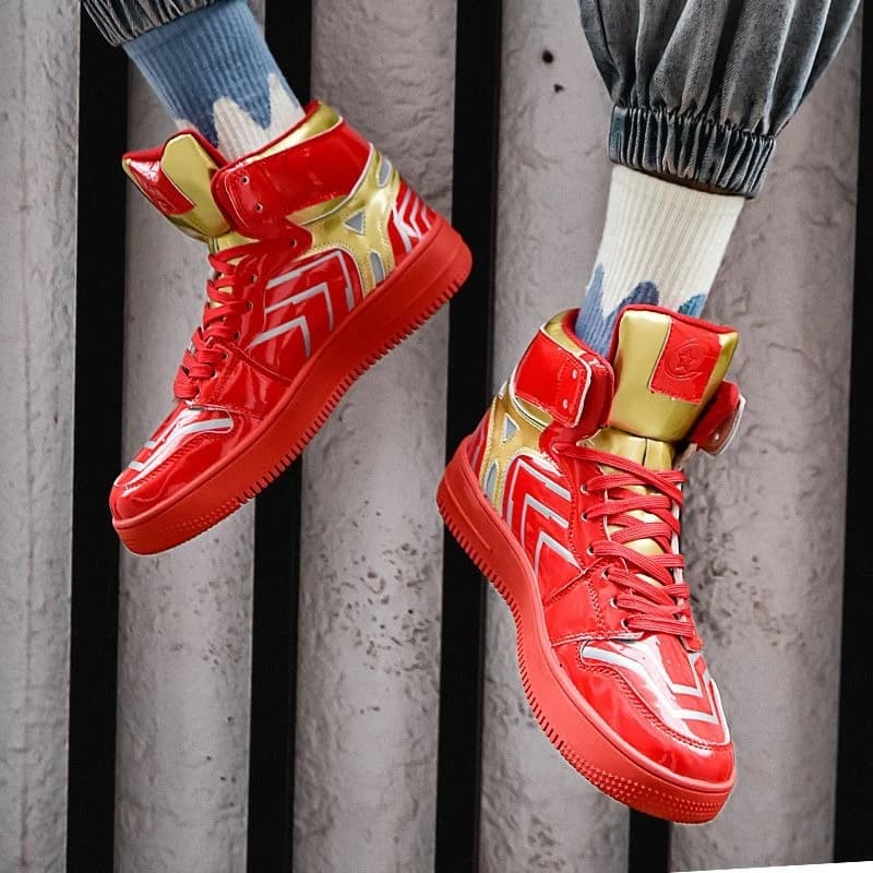 Sneakers alte da uomo Iron Man, Nuova Collezione Primavera 2026, Scarpe casual sportive alla moda per ragazzi e adolescenti, in saldo a prezzo scontato