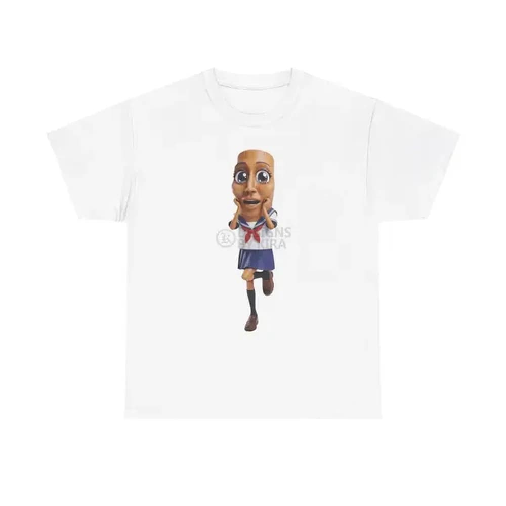 Tung Anime Girl T-Shirt | Tung Sahur Brainrot Meme Unisex Heavy Cotton Tee
