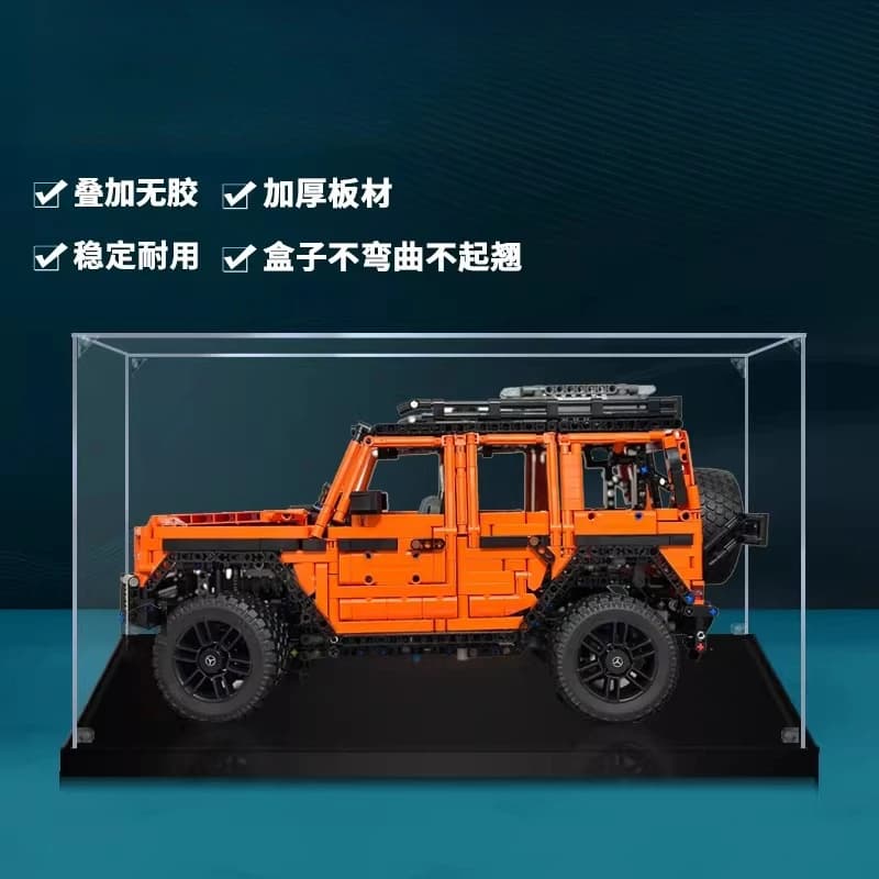 Adatto per LEGO 42177 Mercedes-Benz Big G, scatola espositiva in acrilico trasparente 50x25x30cm, esclusi i giocattoli