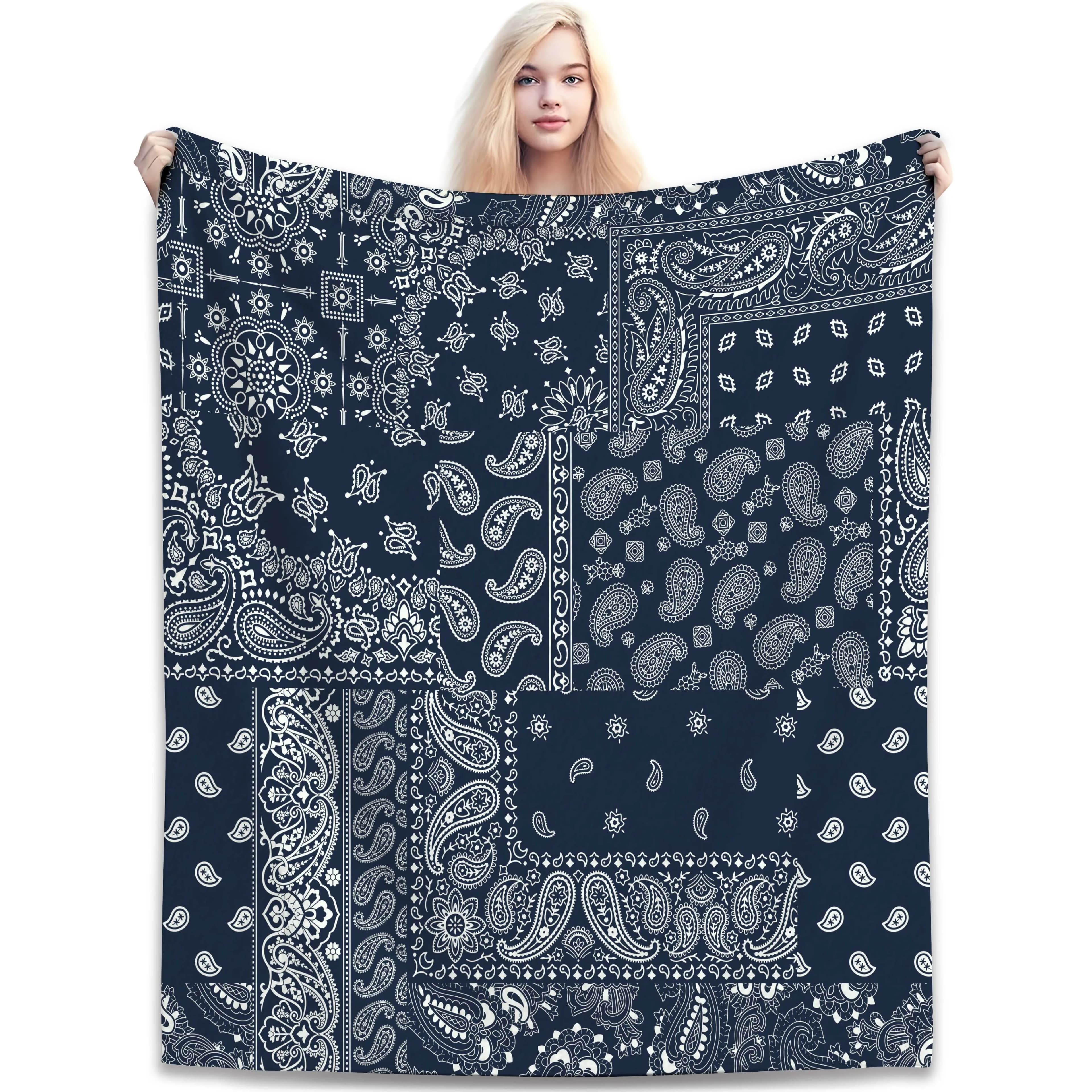 1pc coperta Bohemian Paisley Pattern Retro Gift coperta di flanella lavabile in lavatrice coperta in poliestere stampata digitale