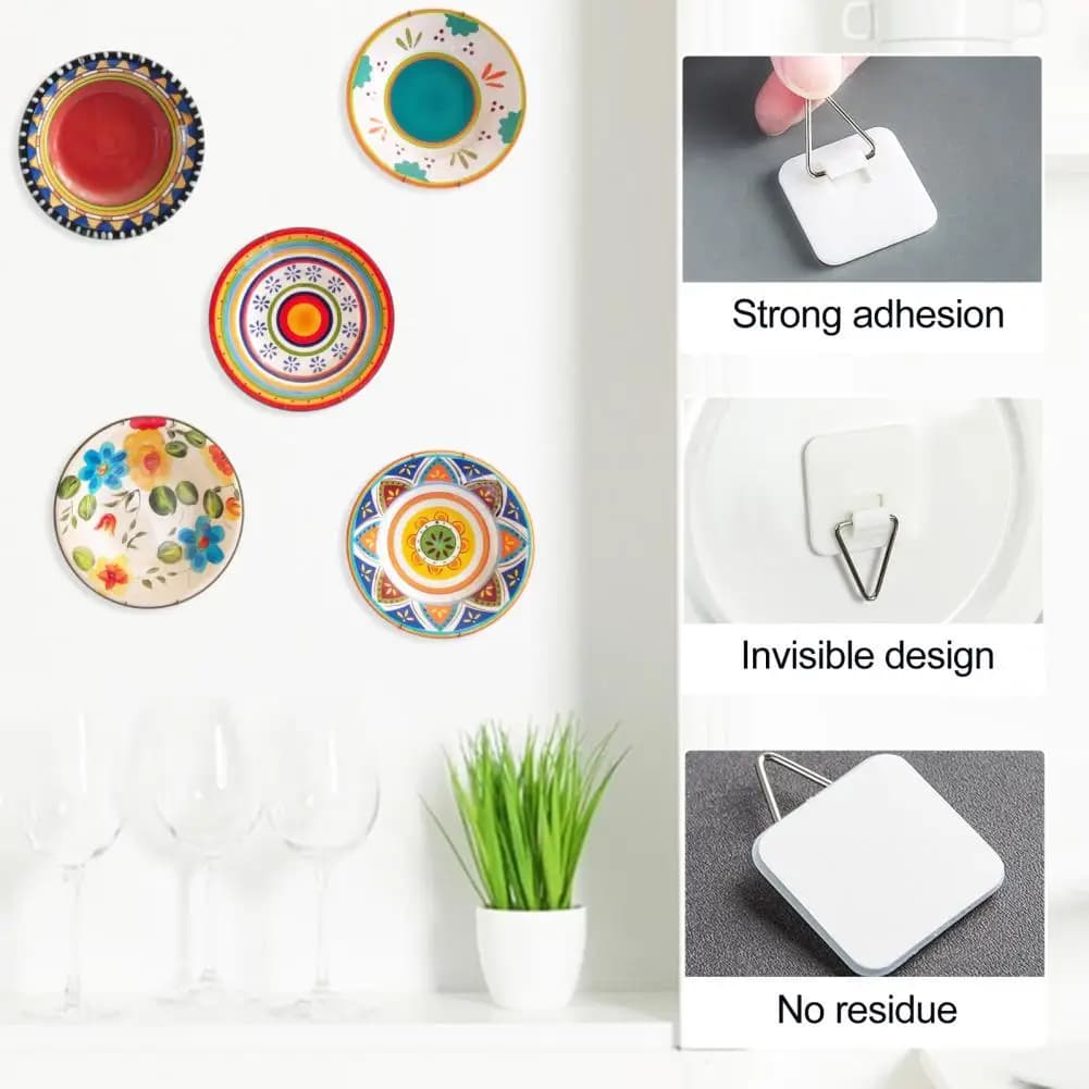 Stainless steel triangular hooks Wall shelves for Ganci panels to hang self-adhesive vertical paintings for easy photo