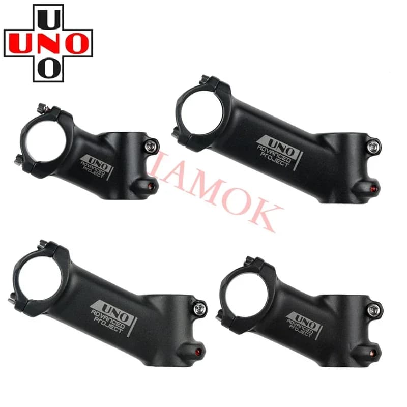 UNO AS030 Attacco manubrio nero opaco per bici 31,8x28,6 mm Iamok 25 gradi 60-100 mm Attacchi Parti di biciclette con logo grigio ultraleggero