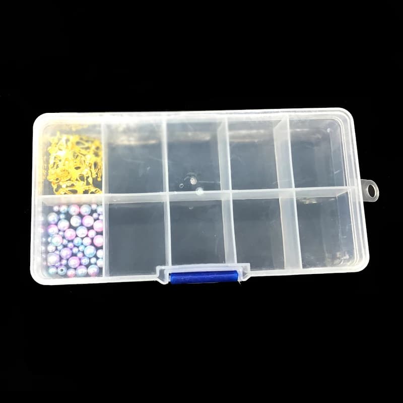 10 transparent plastic compartments to store jewelry, nail art decorations, portable organizer, strass, beads, nail art accessories