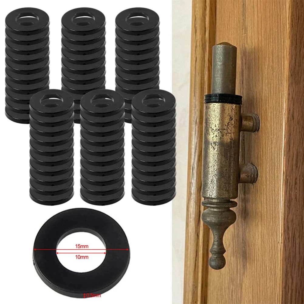 60pc Hinge Rings Fitting Rings Washer White Plastic For Door Hinge Prevents Floor Abrasion 0.5-1.2mm