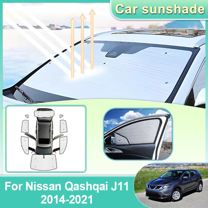 Parasole per auto per Nissan Qashqai J11 Rogue Sport 2014~2021, protezione solare per parabrezza, isolamento termico, protezione anti-UV