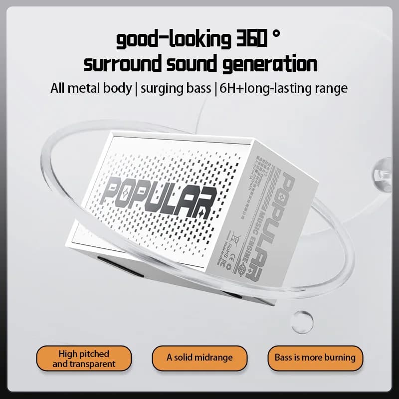 Mini altoparlante Bluetooth 5.3 Mini altoparlante wireless surround stereo portatile con suono stereo forte Suono esterno per regalo per bambini