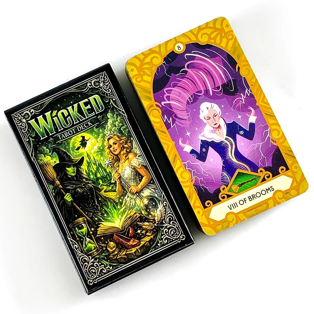 Wicked Tarot Deck 78 Tarot Cards Fantasy Magic Witch Divination Cards Game Fate Prediction Tarot Board Game Halloween Games Gift