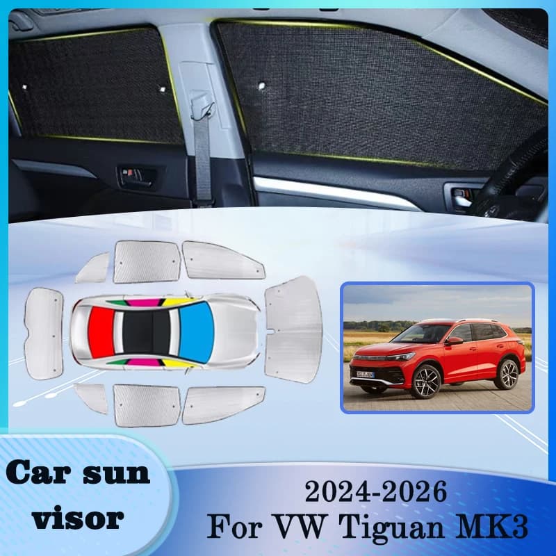 Auto Parasole Visiera Per Volkswagen VW Tiguan L Pro MK3 LWB 2024 2025 2026 Parabrezza Tenda Isolamento Termico Auto Strumento di Accessori