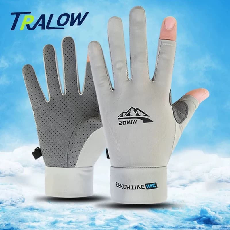 Guanti traspiranti MuqiNush, antiscivolo, resistenti ai raggi UV, resistenti al sole, mezze dita, adatti per la guida di biciclette, ciclismo, pesca, sport