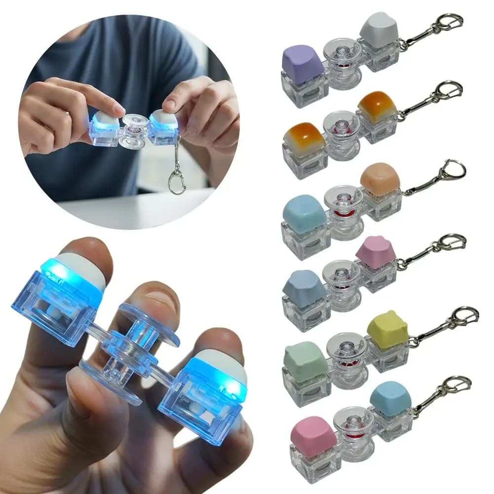 Portachiavi con Tastiera Meccanica, Giocattolo Antistress, Spinner per Alleviare Ansia e ADHD, Giocattolo di Decompressione per Bambini e Adulti