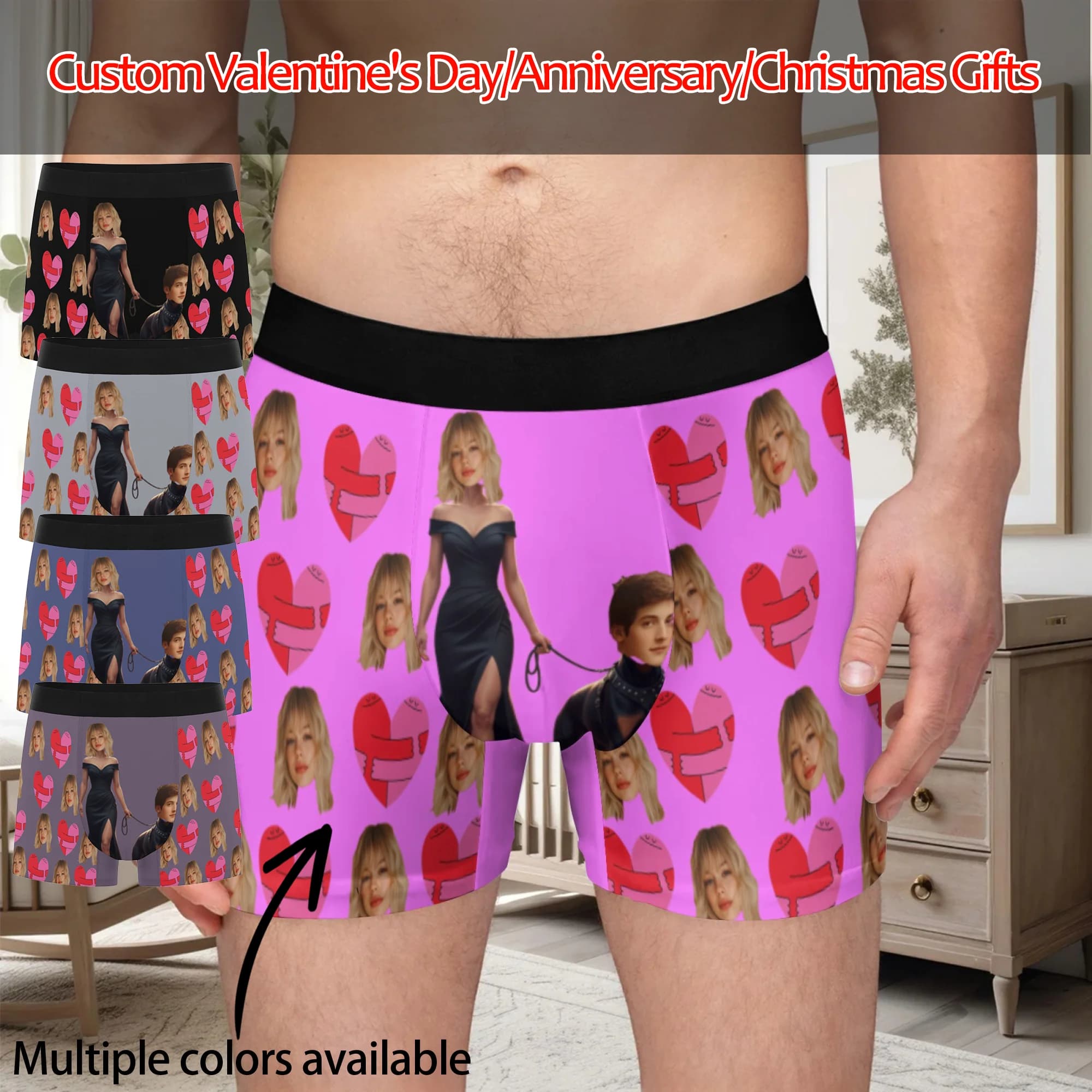 Personalized intimacy with face photo, custom boxer, Valentine's Day gift for man, anniversary gift for husband, gift for dad
