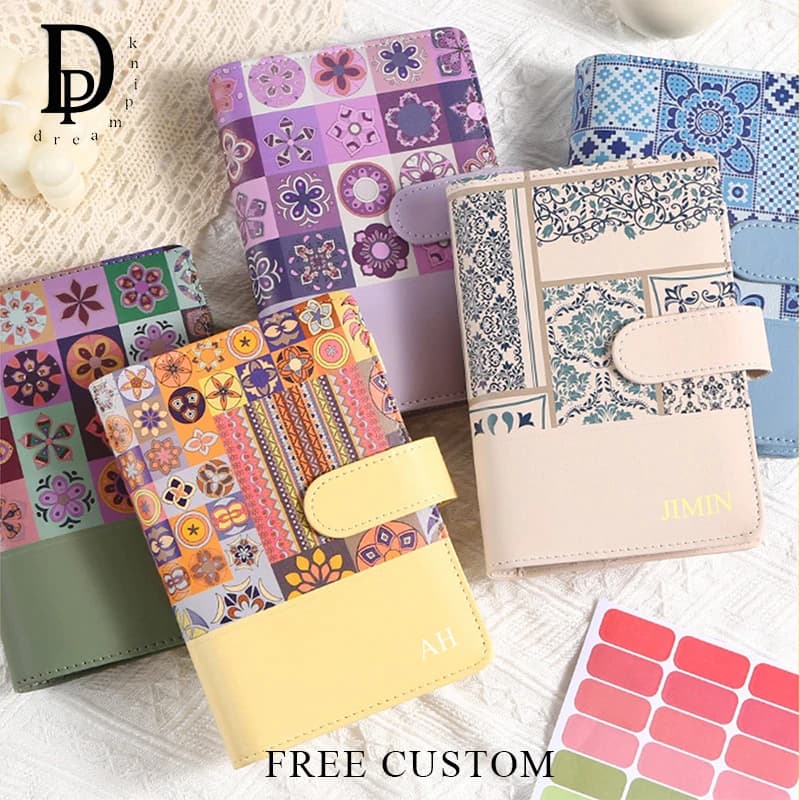 Vintage Fashion DIY Budget Book Loose-leaf A6 Notebook Multifunction Schedule Planner Journal Binder Card Wallet Passport Holder