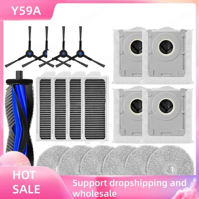 Y59A Replacement Parts Set For Ecovacs Deebot Mini-Main Brush, HEPA Filter, Dust Bag, Mop Cloth-Complete Cleaning Kit Maintenanc