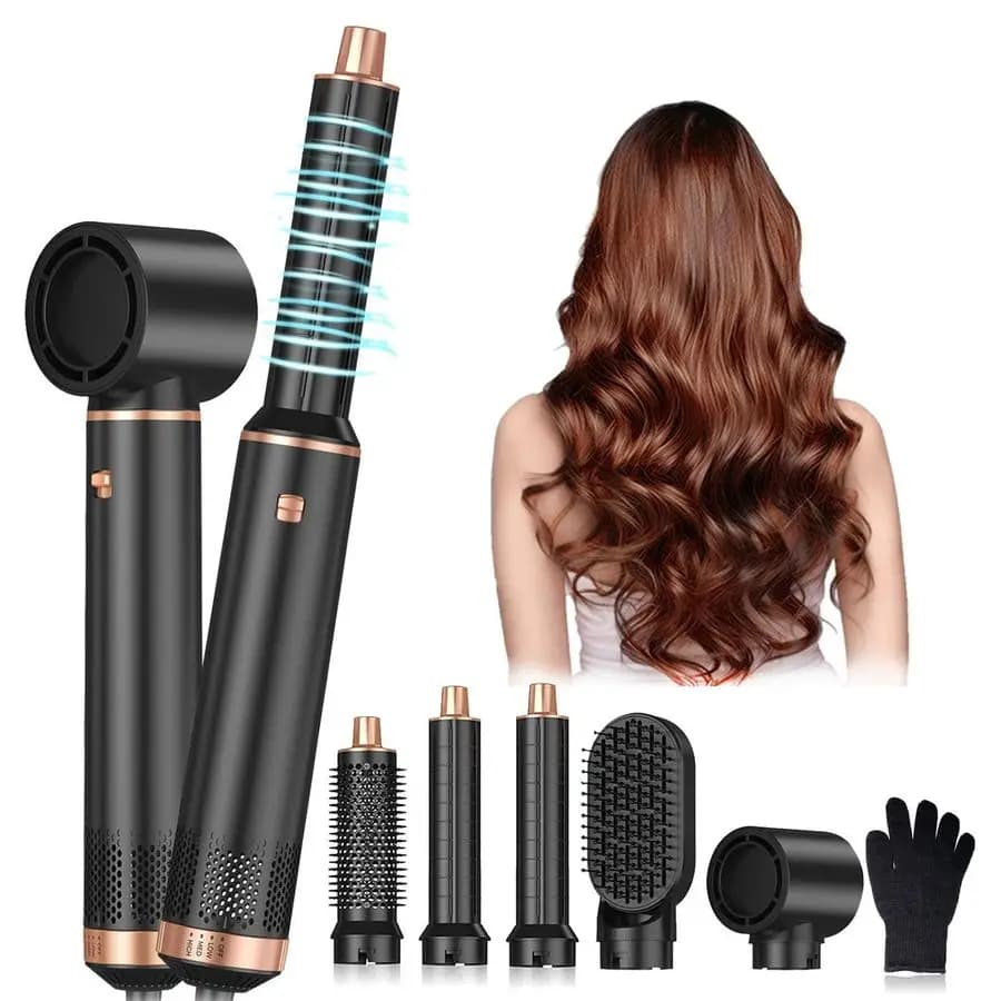Set Brush Hair Dryer 3 in 1, Brush Modeling Air Hot with 3 Temperatures, Brush Arricciacapelli with Ion Negative Improved