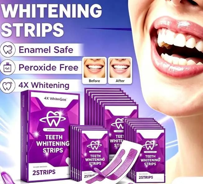 PAP+ 4X Effect Teeth Whitening Strips Kit, Enamel Safe Mild Elastic Whitening Patches Remove Coffee Wine Smoke Stains Care