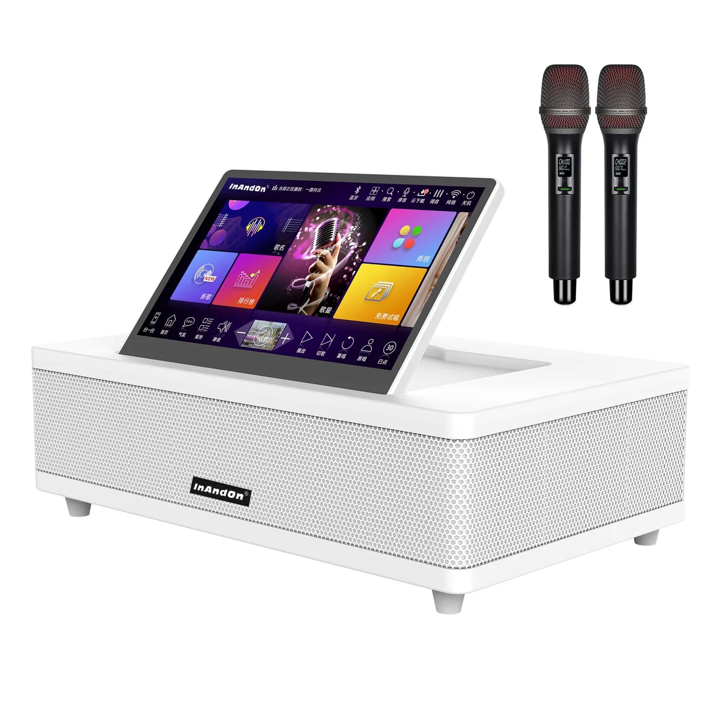 12.2''Touch Screen Karaoke Machine with 2 Wireless Mics, Support YouTube Home KTV Speaker System, Portable Bluetooth Party Box