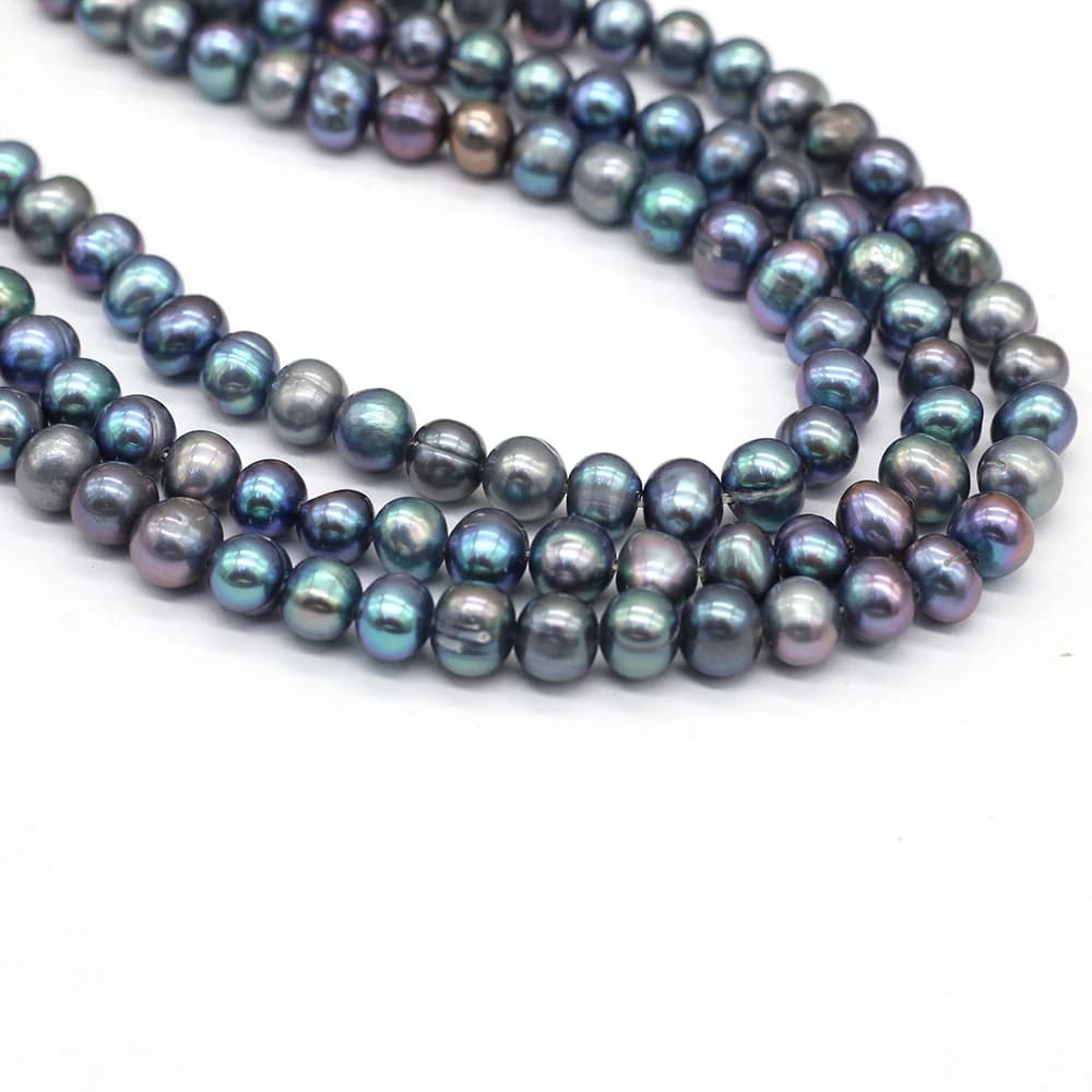 100% Natural Freshwater Pearls Black Round Loose Beads DIY Jewelry Making Accessories for Charm Bracelet Necklace Craft Supplies