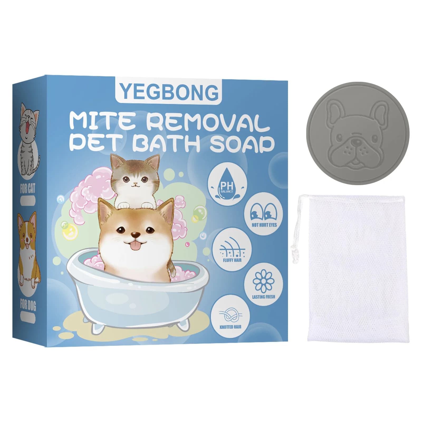 Sapone da bagno per la rimozione degli acari dell'animale domestico per la sterilizzazione di cani e gatti forniture per il bagno per la pulizia della deodorizzazione del corpo