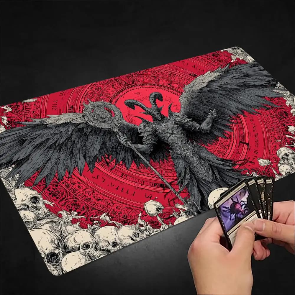 Gothic-style goat-headed demon MTG Playmat Magic Card Mat Stitched Edge Non-Slip Durable Tabletop playmat Board Game Mat for TCG