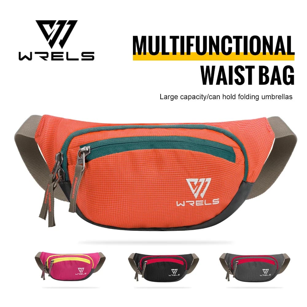 WRELS Multifunctional Sport Running Waist Bag Ultralight Rebound Free Running Waist Waist Bag Waterproof Fitness Mobile Phone Bag