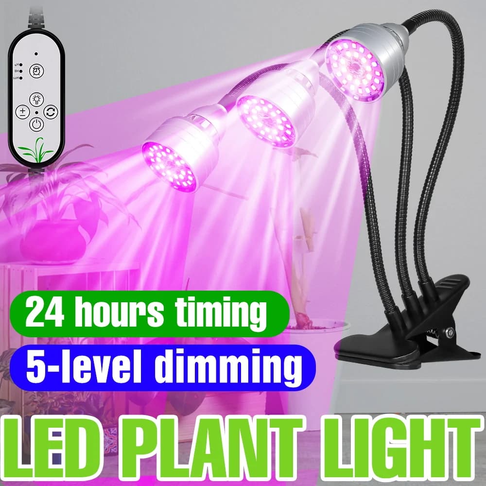 Lampada LED per Coltivazione a Spettro Completo, Luce per Piante 5V Dimmerabile, Illuminazione da Tavolo con Clip per Semi in Vaso, Fiori e Coltivazione Idroponica